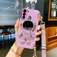 CASE For Infinix Tecno Pop 5 LTE Tecno BD4 BD4i BD4a Electroplating Astronauts Holder Soft Case With