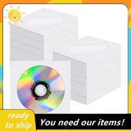 CD Sleeves Envelope Holder with Window Cut Out and Flap, 200PCS White Paper DVD Sleeves, CD Sleeve E