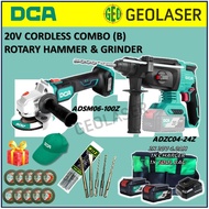 DCA 20V Brushless Power Tools Combo Rotary Hammer / Angle Grinder / Hammer Drill / High Torque Hamme