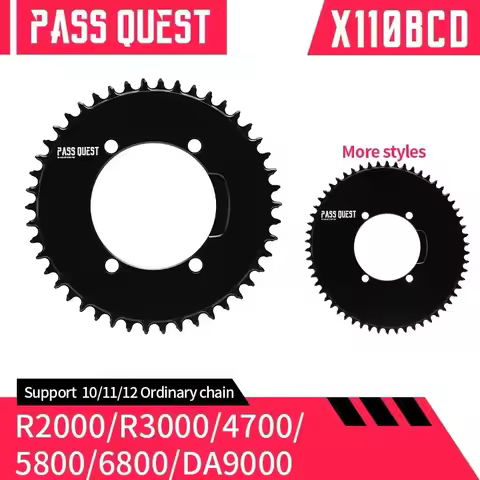PASS QUEST 4 bolt 110BCD Round Oval Road Bike Narrow Wide Chainring for R3000 4700 5800 6800 DA9000