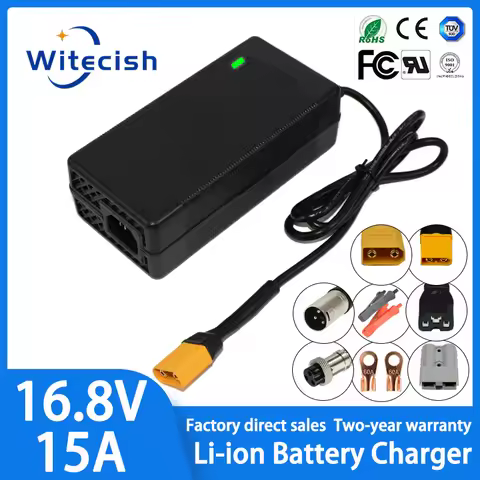 16.8V 15A Lithium Battery Charger For 4S 14.8V 15V Lithium Ion Battery Fast Charger With Fan Aluminu