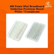 400 Points Mini Breadboard Solderless Prototype Board White / Transparent – Stackable Test Board wit