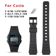 18mm Tali Penggantian Band Jam Untuk Casio F-91W-1 F91WM F-84W F-94W Jam Tangan Plastik Resin Hitam