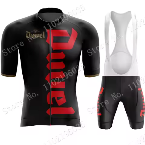 Duvel Cycling Jersey 2023 Set Retro Belgium Cycling Black Clothing Belgium Beer Road Bike Suit Bib S