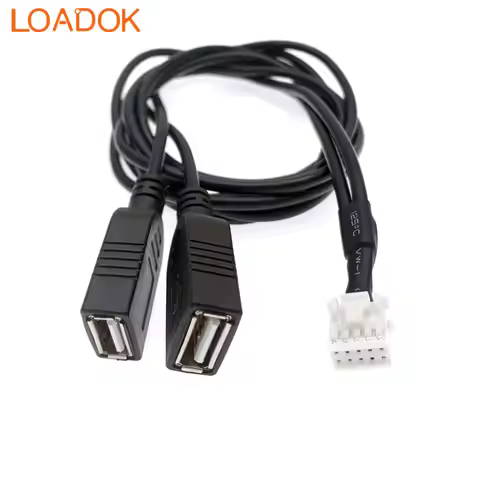 10 Pin Car Radio Dual USB Cable Adapter for KENWOOD DDX6903S DDX9903S DNX693S DNX893S KW-V820BT DNN9