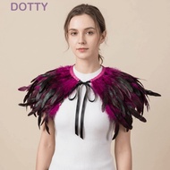 DOTTY Feather Shawl, Adjustable Luxury Feather Shrug Shawl, Fashion Punk Retro Capes Shoulder Fake C