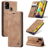For Samsung Galaxy M31 Retro Wallet Case Luxury Credit Card Stand Magnetic Leather Flip Cover Casing