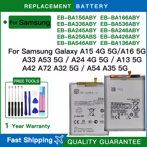 EB-BA156ABY EB-BA166ABY Battery For Samsung Galaxy A15 4G 5G/A16 5G/A33 A53 5G/A24 4G 5G/A13 5G/A42