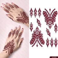 50+ EXCLUSIVE DESIGN Sticker Inai Maroon Henna Instant Tattoo Sticker