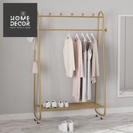 Homedecor ราวตากผ้า สีทอง สูง150-180 ซม ยาว 80-120 พร้อม ชั้นวางรองเท้า ราวตากผ้า มินิมอล ราวแขวนผ้า