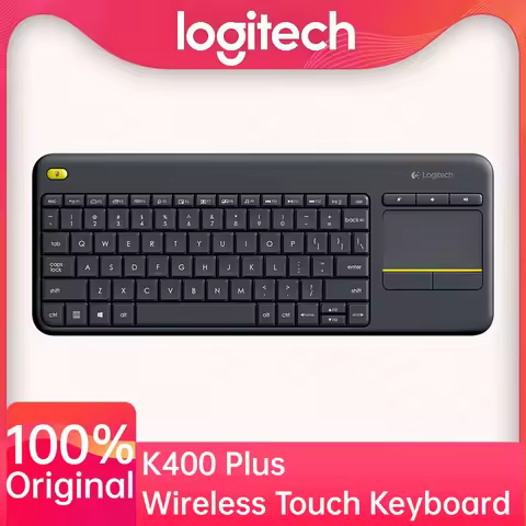 Logitech K400Plus Wireless Keyboard with Touch Panel HTPC Keyboard for PC-connected TV Android Smart