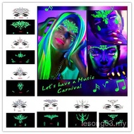 EDM Face Jewelry Self-Adhesive Luminous Face Sticker Wedding Party Music Holiday Luminous Face Stick
