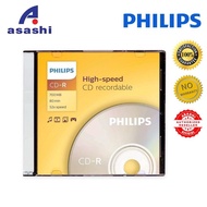 Philips CDR / CD-R / CD R Single Piece in Jewel Case  (PH-OP-CDR/1 ) - 80min x 700mb