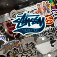 STUSSY WORLD TRIBE STICKER BLUE