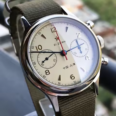 ST1961 Movement 1963 Chronograph 38mm Mens Watch Sapphire 1963 Military Manual Mechanical Watch for