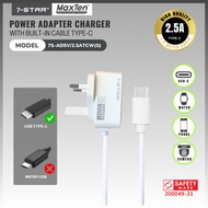 7-STAR* 5V 2.5A USB C Type C  Power Adapter Charger with Safety Mark Adaptor | Color:White | 7S-AD5V