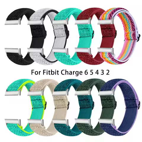 Elastic band for Fitbit charge 6 5 4 3 2 smart watch Women Men Woven adjustable Bracelet strap for f