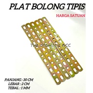 Breket Plat Bolong Besi Serba Guna Plat Bolong Besi Tipis Warna Kuningan Panjang 30cm Universal