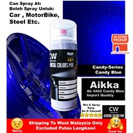 [ Candy Blue 2K Paint AK4402 ] Touch Up Paint 2K CW Aikka DIY Aerosol Cat Spray Bottle 370ml Biru Te