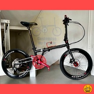 Fnhon Gust 22” • 10 Gears Shimano Tiagra Litepro • Foldable Folding Foldie Bike Bicycle • 20” inches 451 • Batman Matte Black • Crius Velocity Master Blast Tornado • Customise My Bicycle •