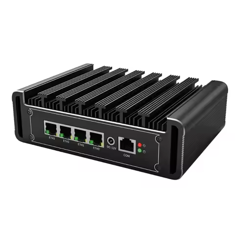 N5105/N100/J6413 fanless mini host 2.5G four network interface card soft routing ROS firewall
