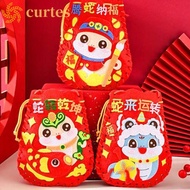 CURTES Snake Pattern Hnadbag, Non-woven Fabric Handmade Cartoon Snake Lucky Bag, Spring Festival Dec