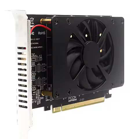 PCIEX16 NVME M2 MKEY SSD RAID Array Expansion Adapter Card Motherboard PCIE Split Card With Cooling 