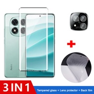 3 in 1 Screen Protector Tempered Glass Film For Redmi Note 14 Pro 5G 14C 13 13C 13R 12 Pro Plus 5G 4
