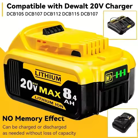 For Dewalt 20V 8.4Ah Battery Pin DCB205 Hand Drill Electric Tool 18650 Lithium Battery Power Battery