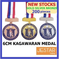 200pcs 6cm KAGAWARAN MEDAL BRONZE SILVER GOLD