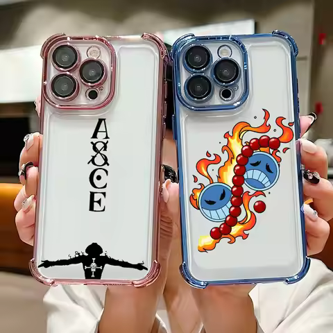 O-One P-Pieces Anime Aces Fire Case For Xiaomi 17T Pro 15T 14T 15 14 13 Poco F5 F7 F8 Ultra M7 M8 X5