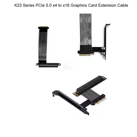 PCIe5.0 x4 to x16 High-Speed Graphics Card Extension Cable with Bracket PCI-E 5.0 Gen5 128Gbps (Max.