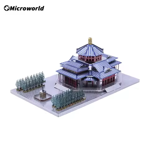 Microworld 3D Metal Nano Puzzle Memorial Hall To Dr.Sun Yat Sen Buildings Models Kits DIY Laser Cut 