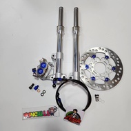 กระบอกโช้ค ตัดแกน 2.5 + ขาปั๊มCNC + ปั๊มงานCNCแทน เงินหมุดน้ำเงิน +  จาน ZERN8.1 เงินหมุดน้ำเงิน + ส