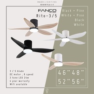 [INSTALLATION] - FANCO RITO - 3 / RITO - 5 46, 48, 52 &amp; 54Inch DC Motor Ceiling Fan with 3 tone LED Light Remote Control