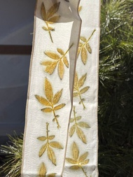 芳香萬壽菊植物印染天然染頭帶頭巾飄帶絲巾圍巾