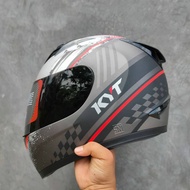 Kyt R10 HELMET MOTIF 4 GUNMETAL DOFF RED TOURING HELM KYT R 10 ORI DRAG HELM RACING KYT R10 ORI