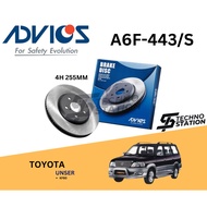 AISIN ADVICS Heavy Duty A6F-443/S Brake Disc Rotor Set Toyota Unser KF80 (FRONT) 4 H 255MM