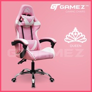 GTGAMEZ Gaming Chair Racing Chair w Ergonomic Backrest &amp; Height Adjustment + Pillows Kerusi Pejabat Game Pink &amp; Bantal