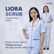 LIORA SCRUB Women's Nurse Uniform ITEKES Lis /biru Women's Nurse Uniform American Drill/ Keira Scrub