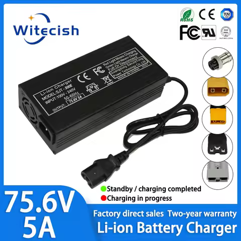 75.6V 5A Li-ion Battery Charger for 18S 66.6V /lipo battery / lithium ion battery Built-in cooling f