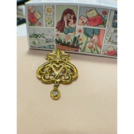 VÉ.RI.TÉ brand brooch in yellow tone, can be used as a pendant, size 4.5cm x 7cm