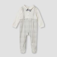 Babyshop Giggles Panelled Collared Closed Feet Sleepsuit With Long Sleeves