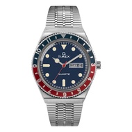 38 mm Q Timex Reissue Stainless Steel Case Blue Dial Stainless Steel Bracelet Silver/Blue/Silver One