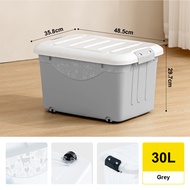 Citylife 30L Stackable Storage Box With Wheels Plastic Storage Box Organizer Large Capacity Containe