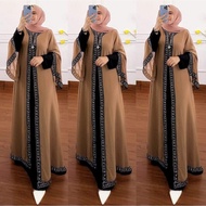Gamis Abaya Turkey Terbaru Model Kaftan Busui Baju Dress Lebaran Mewah Elegan Tanamo Fashion Muslim