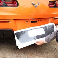 For Chevrolet Corvette C7 2014-2019 PVC Black/Carbon Fiber Car Rear License Plate Trim Sticker Car A