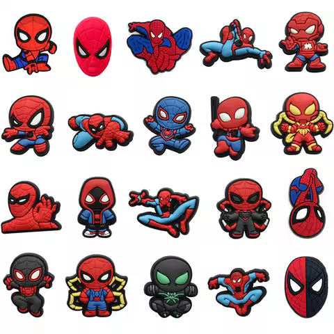 Hot Toys Marvel's Spider-Man Shoe Charms Cartoon Clog Sandal Decorations Shoe Accessories Slippers B