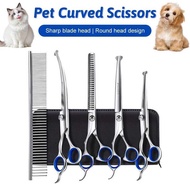 Professional 7 Inch 4CR Stainless Steel Hair Shears 7Pcs/set Set for Pet Dog Grooming