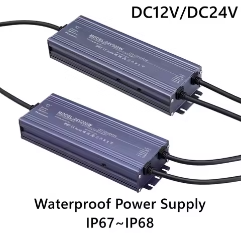 Waterproof Power Supply IP67 IP68 Lighting Transformer AC220V To DC 12V 24V LED Driver 100W 200W 300